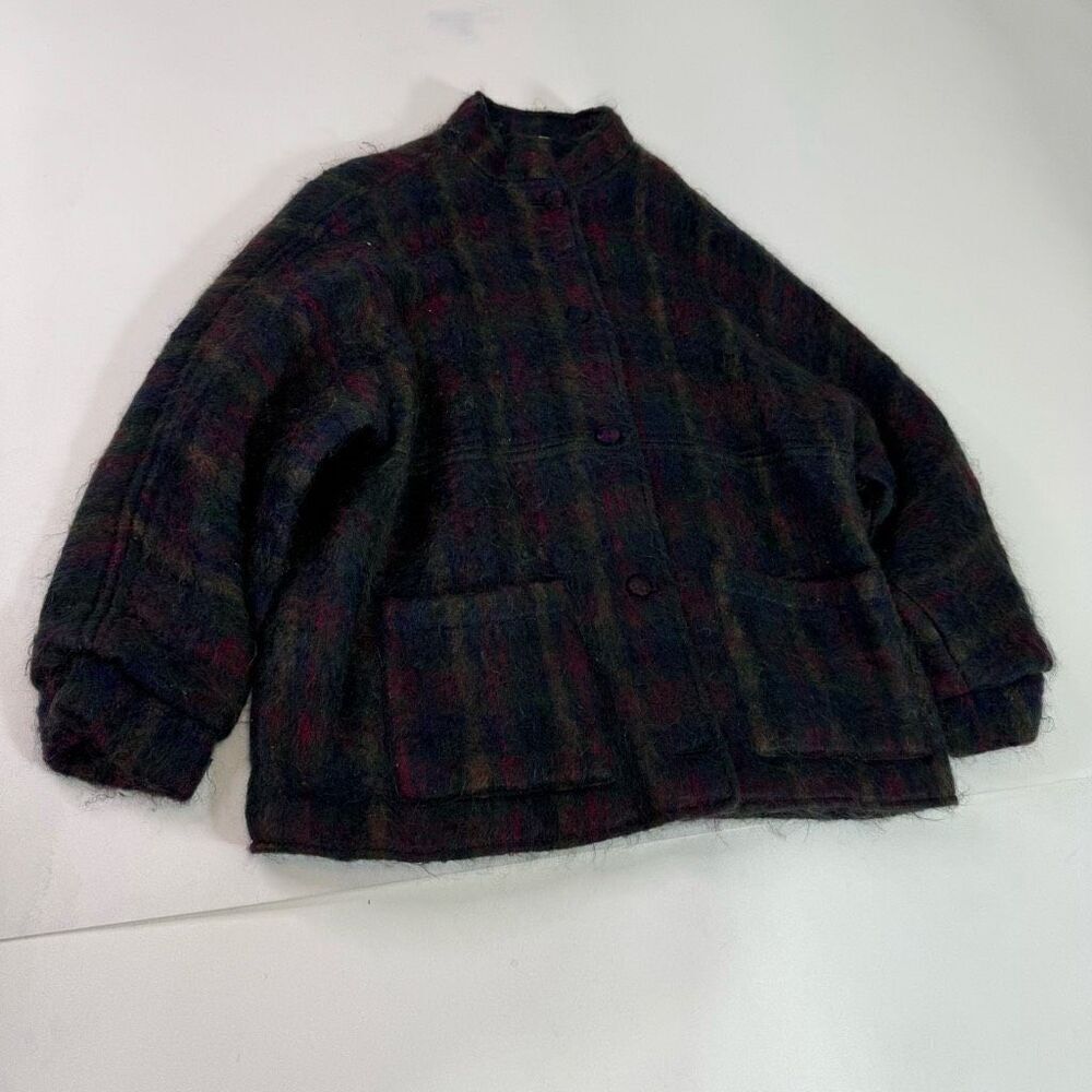Freedom Wear Jacket Womens Medium made in‎ Ireland Wool Mohair Green Button Up